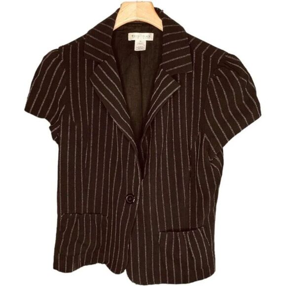 White House Black Market | Pinstripe Short Sleeve Blazer Size 14 | EUC - Picture 3 of 10
